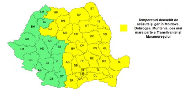 codul galben de ger a fost prelungit si extins la jumatate din tara vor fi minus 19 grade anunta meteorologii 1038771 - Cod galben de ger în Argeș și alte județe din țară