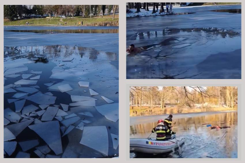 indian salveaza fetita lac inghetat