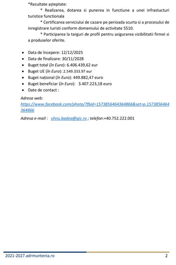 comunicat presa PR SM 2021 2027 2 2 - COMUNICAT DE PRESĂ: "CREȘTEREA GRADULUI DE CONFORT A CABANEI CUMPĂNA PRIN ADĂUGAREA UNUI CORP DE CAZARE, RESTAURANT, CREAREA UNEI SĂLI DE CONFERINȚĂ ȘI CENTRU SPA”