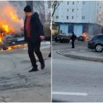 Incendiu puternic în Găvana! O mașină a luat foc