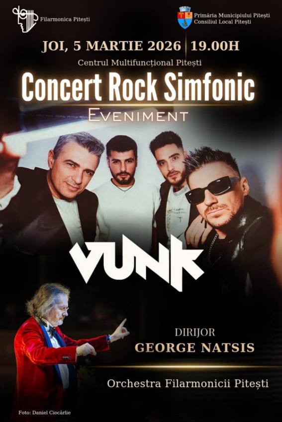 Surprinde-o de 8 martie: VUNK, pentru prima dată pe scena Filarmonicii Pitești 1 Sursă foto: FB Filarmonica Pitești.