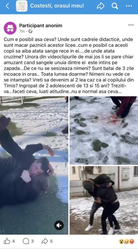 Violența între minori, un semnal de alarmă pentru autoritățile din Costești 1 la Costesti
