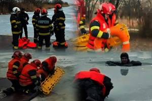 6466ad90 b8c2 403c 944e 1cdb4a03d33b 1 - Pitești: ISU Argeș, antrenament pentru salvarea persoanelor din ape înghețate
