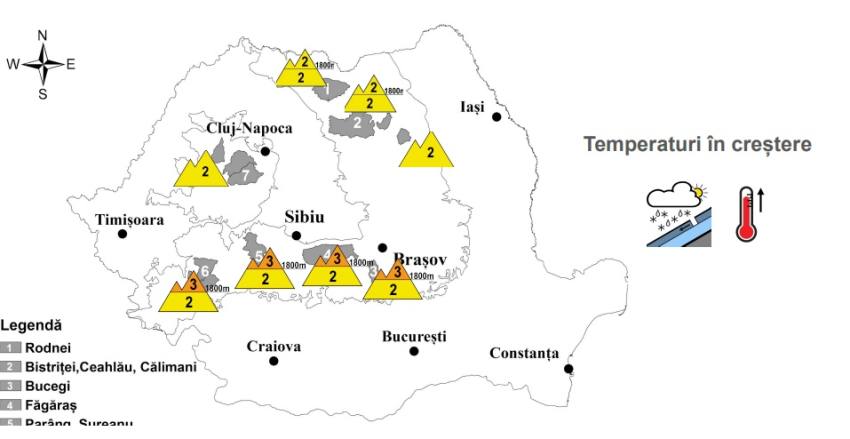 cats - Risc însemnat de avalanşă în mai multe masive din România