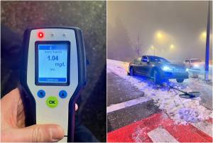 page 1 - Ca la 20 de ani…S-a urcat beată la volan și a intrat cu mașina într-un indicator rutier