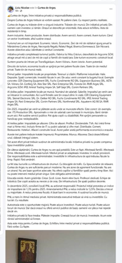 liviu nicolae postare 2 - Liviu Nicolae: ”Inițiativa privată nu poate compensa lipsa investițiilor public”