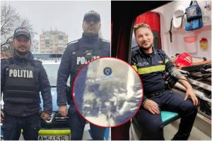 Doi polițiști au salvat doi bărbați dintr-un incendiu, Craiova