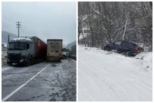 page 1 - Accident între două TIR-uri pe DN 7. Probleme și la Albota