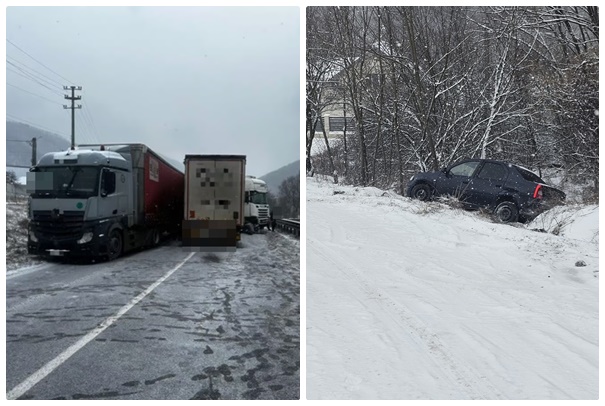 page 1 - Accident între două TIR-uri pe DN 7. Probleme și la Albota