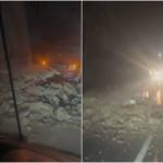 Pericol pe Valea Oltului! O stâncă a căzut peste un autoturism