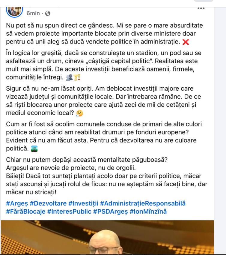 ion minzina 2 - Ion Mînzînă: Băieți, dacă sunteți plantați politic, măcar nu stricați proiectele județului