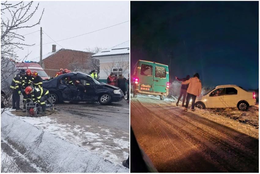 Accident pe vreme rea în sudul țării