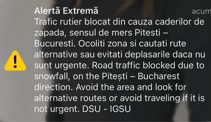 bd1d60b8 de6f 4ea0 b722 a3bf56aa1038 - Trafic închis pe autostrăzi și drumuri naționale din cauza zăpezii