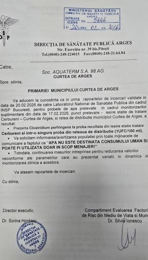 Bacteria Clostridium perfringers, depistată din nou în apa de la Curtea de Argeș 1 639967748 1384236597080301 890081196027131044 n - Bacteria Clostridium perfringers, depistată din nou în apa de la Curtea de Argeș