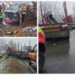 page 2 - Impact violent pe DN 7 între un camion și o mașină. Cinci persoane au ajuns la spital