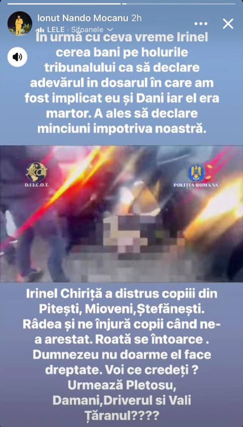 Martorul lui Dani Mocanu – arestat săptămâna trecută pentru trafic de droguri! 2 mesajul postat - Martorul lui Dani Mocanu – arestat săptămâna trecută pentru trafic de droguri!