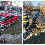 accidente Arges - Accidente în lanț pe șoselele din Argeș! Mașină intrată în stâlp, coliziune puternică și în Pitești