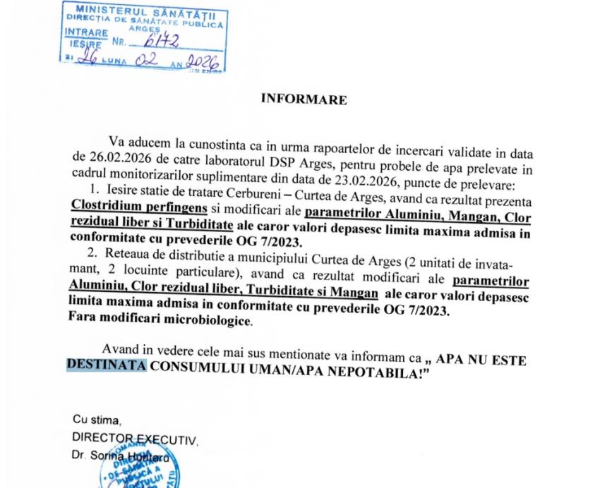 Ce arată ultimele analize ale DSP despre apa din Curtea de Argeș 1 cats 1 - Ce arată ultimele analize ale DSP despre apa din Curtea de Argeș