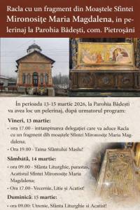 3 zile de pelerinaj în Argeș: când ajung Moaștele Sfintei Maria Magdalena la Parohia Bădești? 1 Sursă foto: FB Arhiepiscopăia Argeșului si muscelului