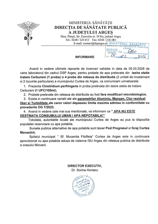 d585c8b8 182e 49c8 ac1b 23d498f0c08b - Criza apei potabile din Curtea de Argeș: Ce arată ultimele analize ale DSP Argeș