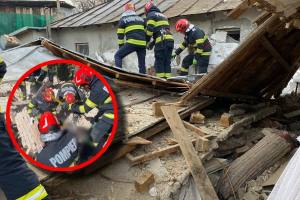 daramaturi persoana surprinsa pompieri 1 - Update: Dramă în Argeș! Bărbat mort sub dărâmăturile propriei case