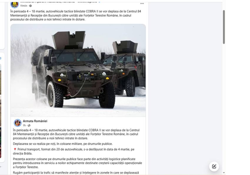 Sursă foto: FB Armata Romaniei