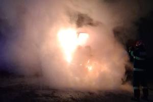 incendiu autocamion Mihăești