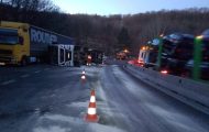 accident DN7 TIR răsturnat