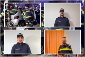 3652 - Aflați în timpul liber 3 polițiști argeșeni au prins un șofer fugar și au acordat primul ajutor victimei