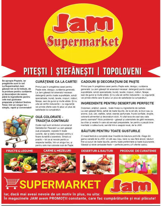 Se apropie Paștele, iar pregătirile sunt în toi! La Supermarket Jam găsești tot ce îți trebuie! 1 JAM PASTE