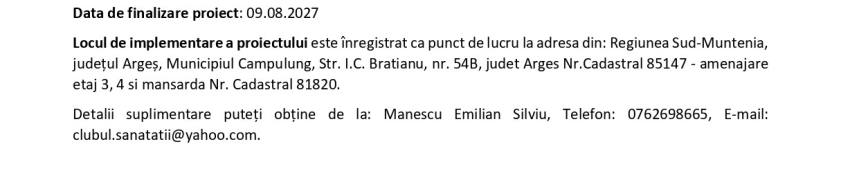 COMUNICAT DE PRESĂ: Începerea proiectului “Dezvoltarea durabilă prin dotarea echipamente medicale și extindere clinica Clubul Sănătății” 2 3 - COMUNICAT DE PRESĂ: Începerea proiectului “Dezvoltarea durabilă prin dotarea echipamente medicale și extindere clinica Clubul Sănătății”