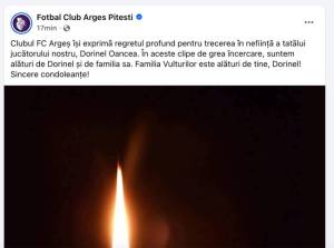 Sursă foto: FB Fotbal Club Argeș Pitești