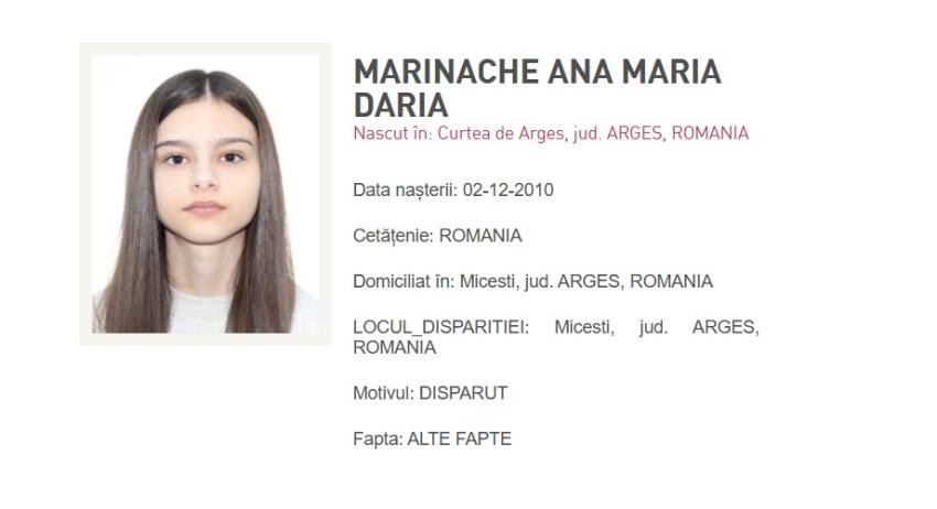 cats 1 - Alertă în Micești. Adolescentă de 15 ani, dată dispărută