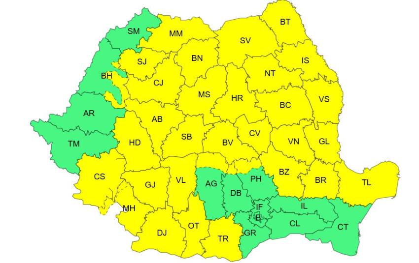 Cod Galben ANM - Alertă de la meteorologi! Cod galben și portocaliu de vânt și ninsori la munte
