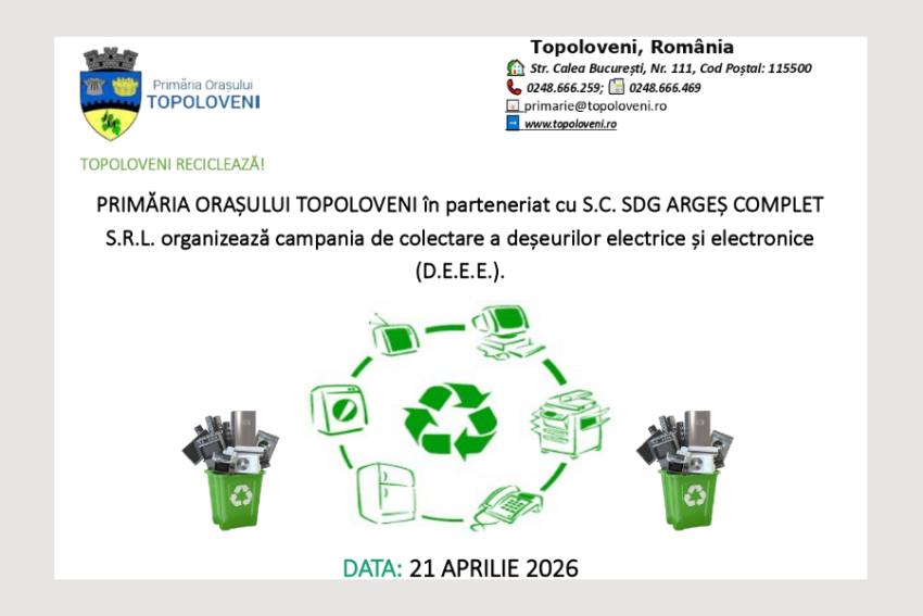 campanie colectare la Topoloveni