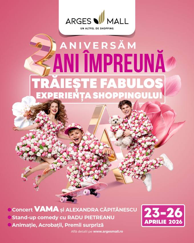 1080x1350px IG Post - Argeș Mall împlinește 2 ani: premii speciale și 4 zile de distracție