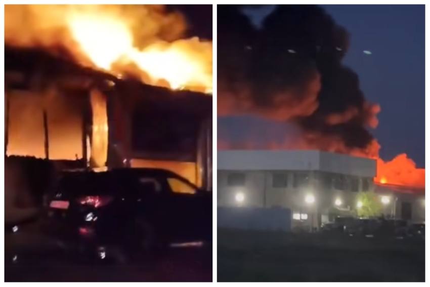 incendiu service auto Galați