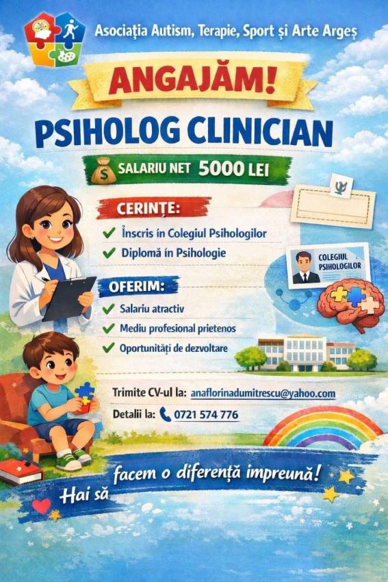 WhatsApp Image 2026 04 23 at 09.23.39 - Asociația Autism, Terapie, Sport și Arte Argeș angajează Psiholog Clinician!