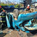 mașină căzută pasarelă iași