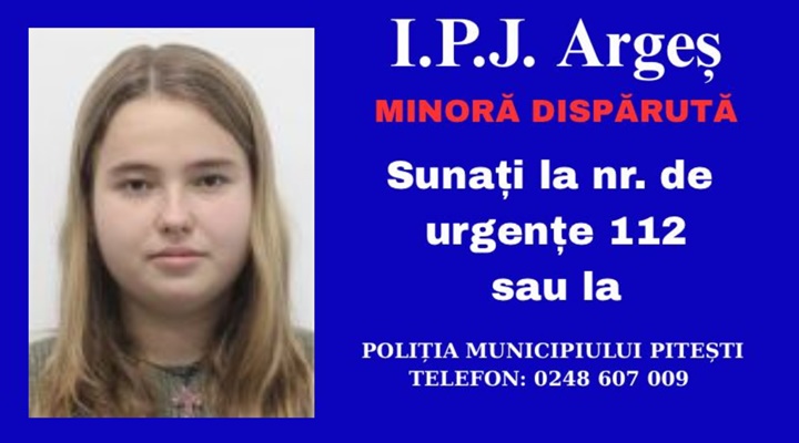 493b969c bc11 4364 9cbc ff3b7ea424e9 - Alertă în Argeș! O adolescentă de 14 ani a plecat de la școală și este de negăsit