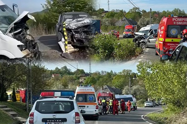 c52af6e3 5c08 4a6c 84e9 3d79007026d1 - Impact violent între un autoturism și un microbuz. 10 persoane au ajuns la spital