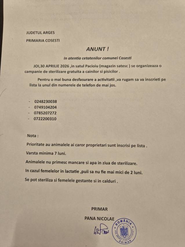 sterilizari Coșești