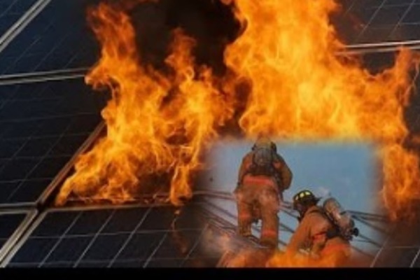7735582d 3c55 4984 8f24 21f195a70010 - Vedea: Incendiu la un panou fotovoltaic. Pompierii au intervenit de urgență