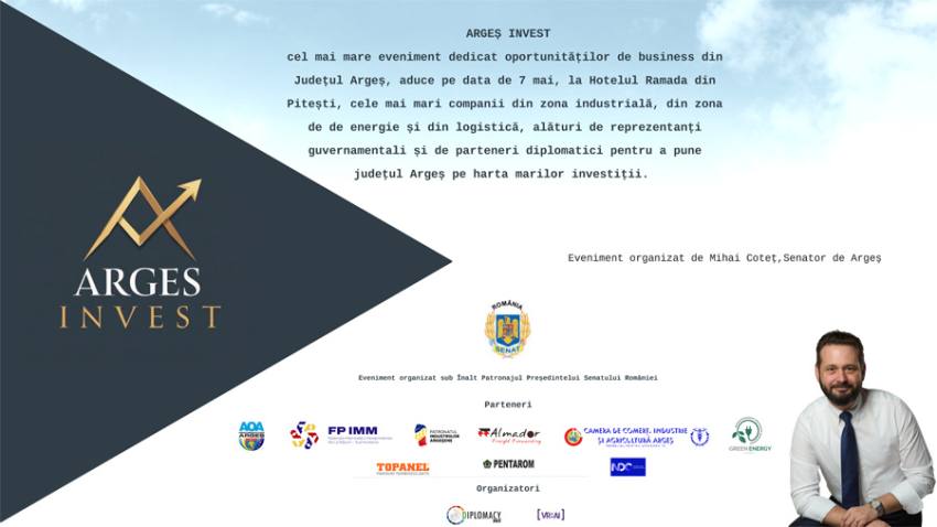 Macheta AG Invest 1 - Eveniment mare pentru mediul de business din județul nostru. Numeroși miniștri și ambasadori vin la Pitești pentru ARGEȘ INVEST