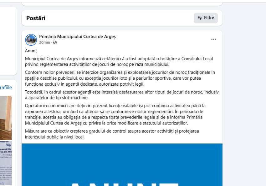 Sursă foto: FB Primaria Munciipiului Curtea de ARges