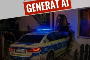 Foto fake AI mașină poliție casă