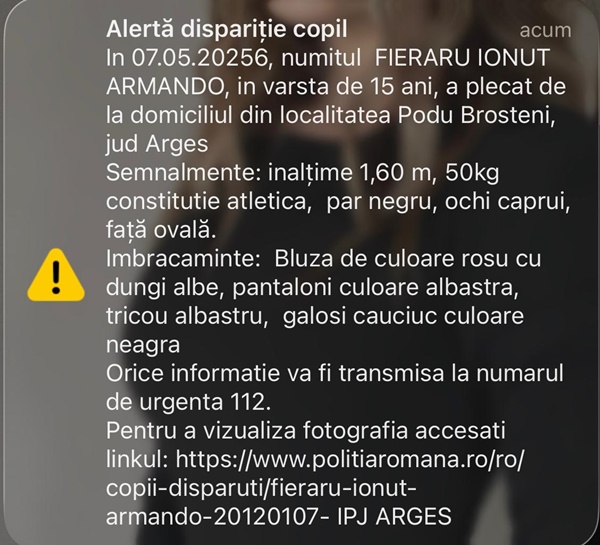 38d81eed 2c00 46ee b122 0bec8101dd02 - Update: Unde a fost găsit Ionuț Armando, băiatul de 14 ani dat dispărut
