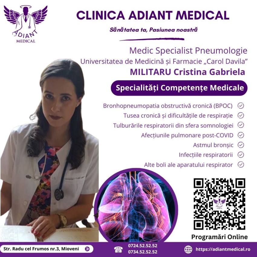 Clinica Adiant Medical Pneumologie medicul Cristina Gabriela Militaru