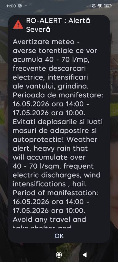 WhatsApp Image 2026 05 16 at 10.00.42 1 - Argeșul se află sub cod portocaliu de vreme rea