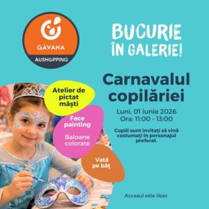 Petrecere uriașă pentru copii la Pitești: Carnavalul Copilăriei aduce jocuri, mascote și distracție gratuită la Auchan Găvana 1 CarnavalulcopilarieiPitesti - Petrecere uriașă pentru copii la Pitești: Carnavalul Copilăriei aduce jocuri, mascote și distracție gratuită la Auchan Găvana